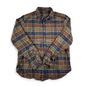 J.Crew Mercantile Flannel Shirt Mens Large Plaid Multicolor Cotton Button Up